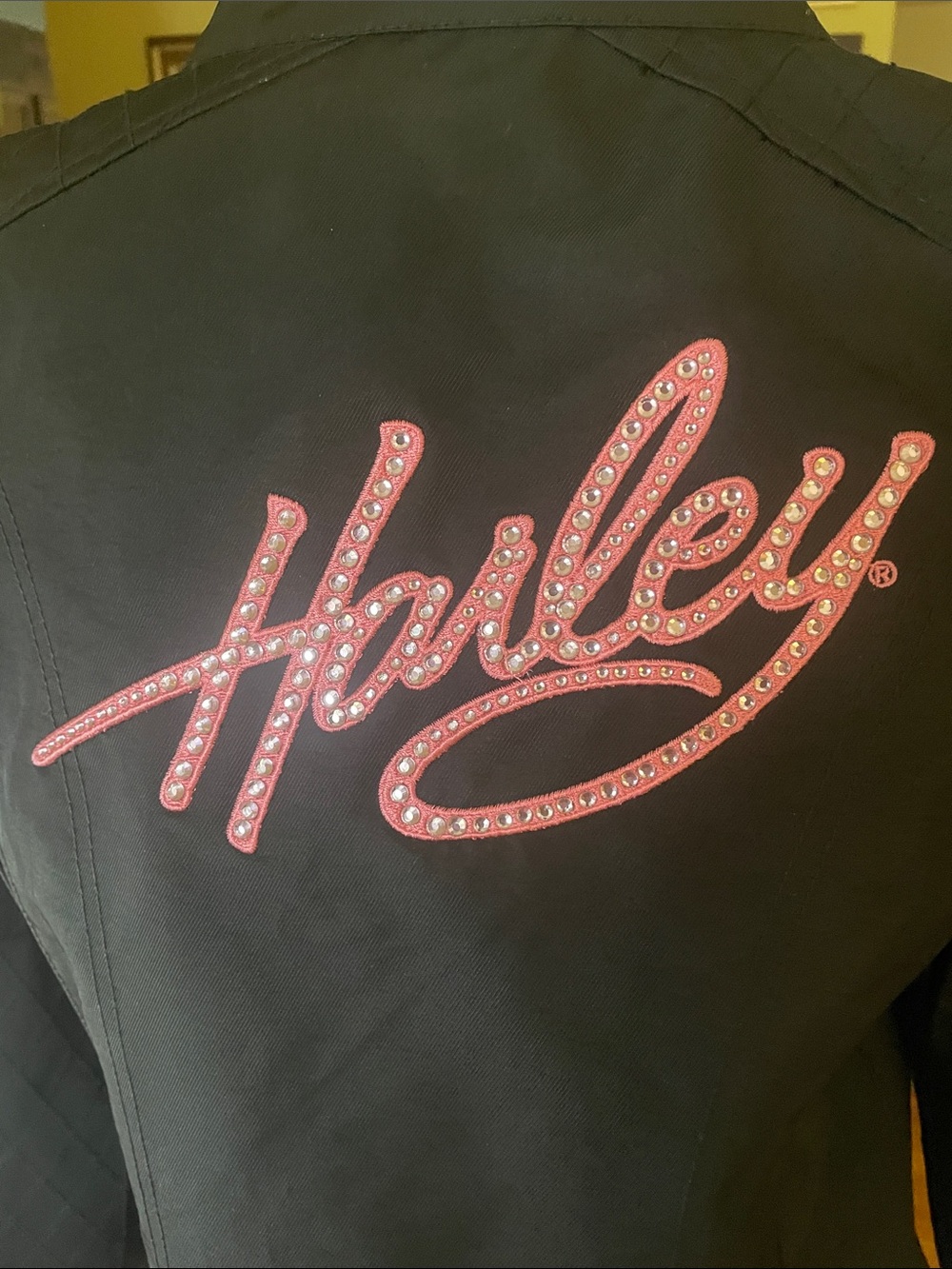 Harley-Davidson Black Utility Jacket with Back Pink Bling Emblem - Picture 5 of 9